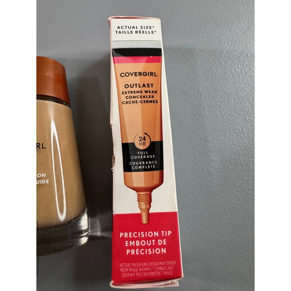 Covergirl Outlast Concealer & Clean Foundation Women Beige Set Good 3pc Lot